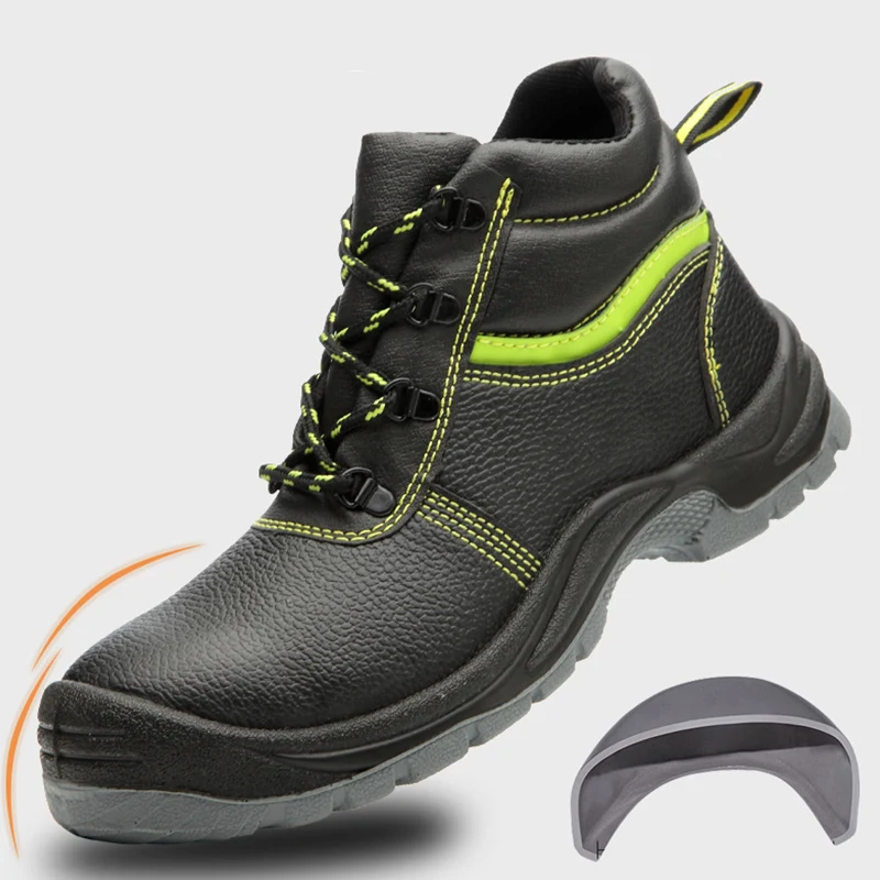 Botas de seguridad con punta de acero para hombre, zapatos de trabajo de  cuero, impermeables, antigolpes, para invierno|Botas de seguridad y de  trabajo| - AliExpress