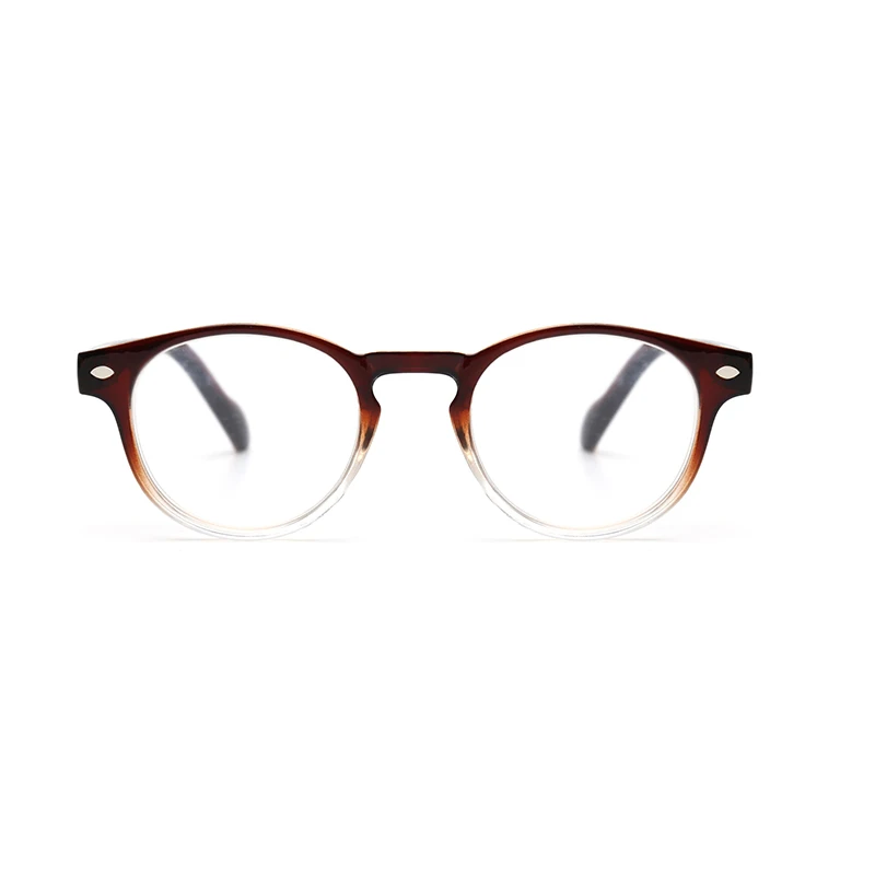 Gradient Brown JM весенние шарнирные очки для чтения винтажные круглые очки для чтения для мужчин и женщин - Цвет оправы: Gradient Brown
