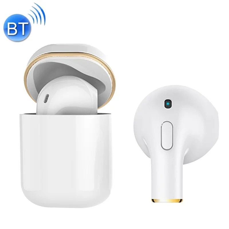 Single Ear Bluetooth Earphones Mini Wireless Earbuds Sport Handsfree Earphone Cordless Headset with Charging Box For Phone