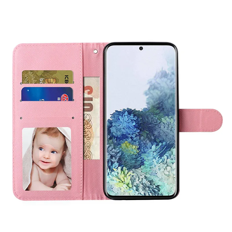 Premium PU Leather Wallet Case with Shockproof Stand Holder and Pocket Lanyard