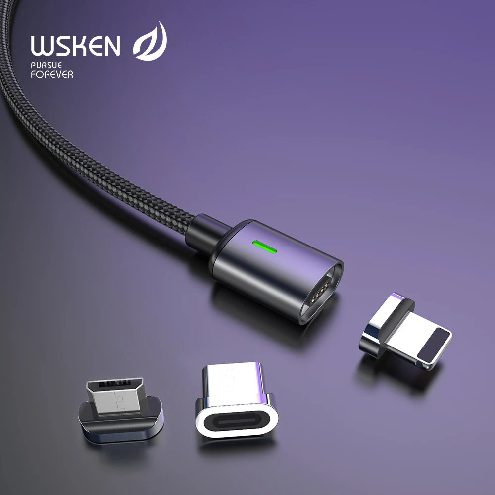Wsken Магнитный USB кабель C быстрая зарядка Type магнитное зарядное устройство для iphone
