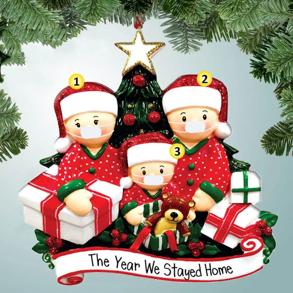 2020 Xmas Christmas Hanging Ornaments Family Personalized Ornament Santa US Ship 