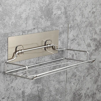 

1pcs Reusable Stainless Steel Wall-mounted Tissue Holder Multifunction Roll Paper Storage Rack For Bathroom Towel Rack