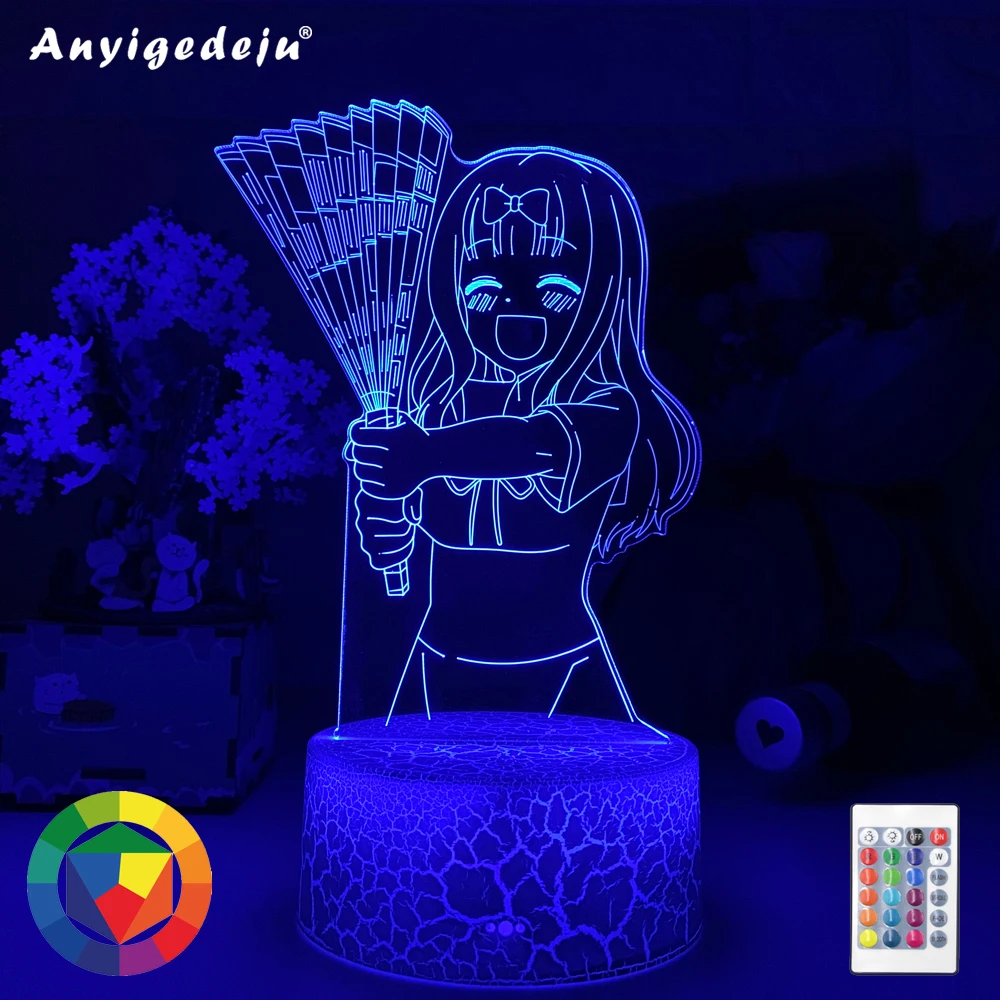 Kaguya Sama Love Is War Chika Fujiwara Led Night Light for Home Bedroom Decor Nightlight Anime Gift Table 3d Lamp | Освещение