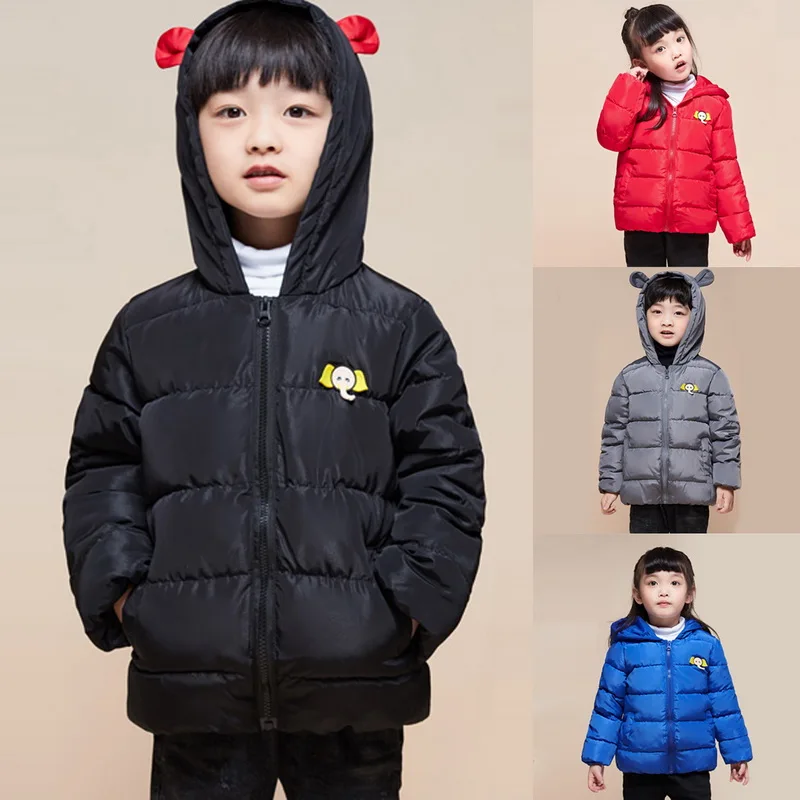 

CYSINCOS Drop shipping Children Jackets Boys Girls Winter Red Blue Gray Colors Coat Kids Warm Outerwear Snowsuit Overcoat