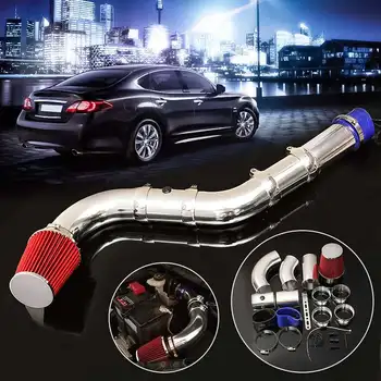 

1Set 3 Inch Universal Car Five Part Racing Direct Air Filter Injection Intake Kit System Performance Cold Induction Air Filter