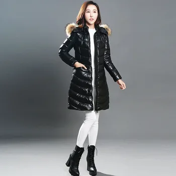 

Puffer Long White Winter Duck Jacket Women Hooded Down Coat Veste Femme YY1492
