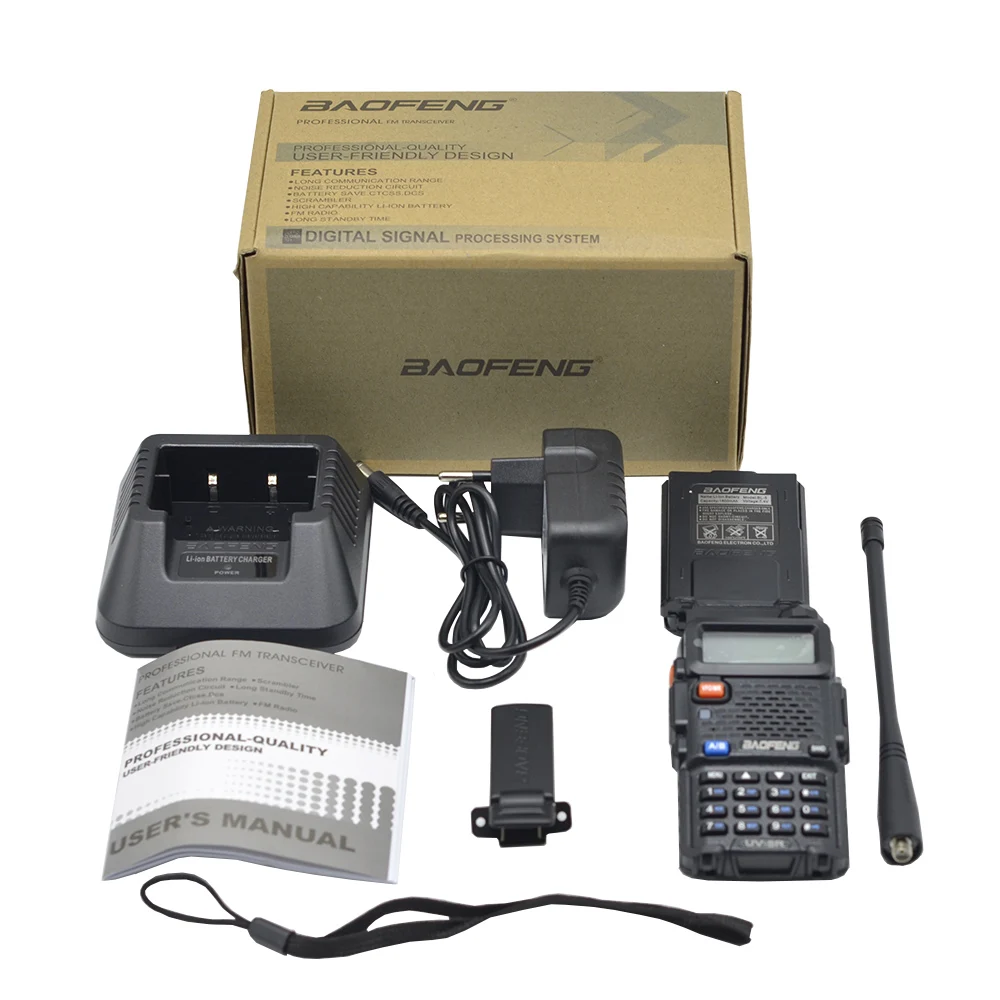 Baofeng UV 5R Ham двухсторонняя радиостанция Водонепроницаемая Baofeng рация VHF/UHF 136-174MHz& 400-470mhz FM портативный приемопередатчик