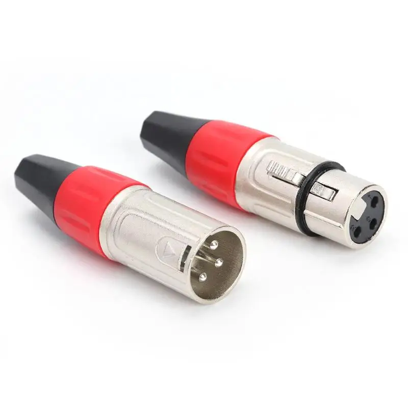 Красный 1 пара XLR 3Pin DIY аудио кабель Разъем Мужской Женский Разъем под пайку усилитель микрофон Шнур для наушников провода линии РАЗЪЕМЫ - Цвет: Красный