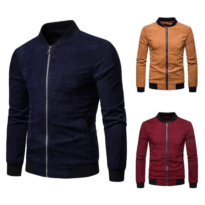 

2018 Autumn And Winter New Style Classic Men Corduroy Large Size Jacket Solid Color Casual Ouma Coat