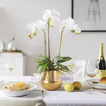 

Nordic Creative ceramics Gold Round vase flower pot Flower arrangement Modern home decoration accessories wedding vases