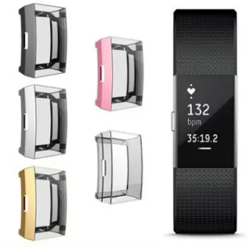 

Watch Protective Shell Plating Silicon Shell Rubber Anti-Fall Sleeve Tpu Fashion Delicate Protective Case For Fitbit Charge 2