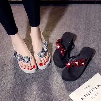 

2020 Hot Sale Summer women slipper Sweet Print Non-Slip Flip Flops Sandals Flat Beach Slippers Y6Y085C14