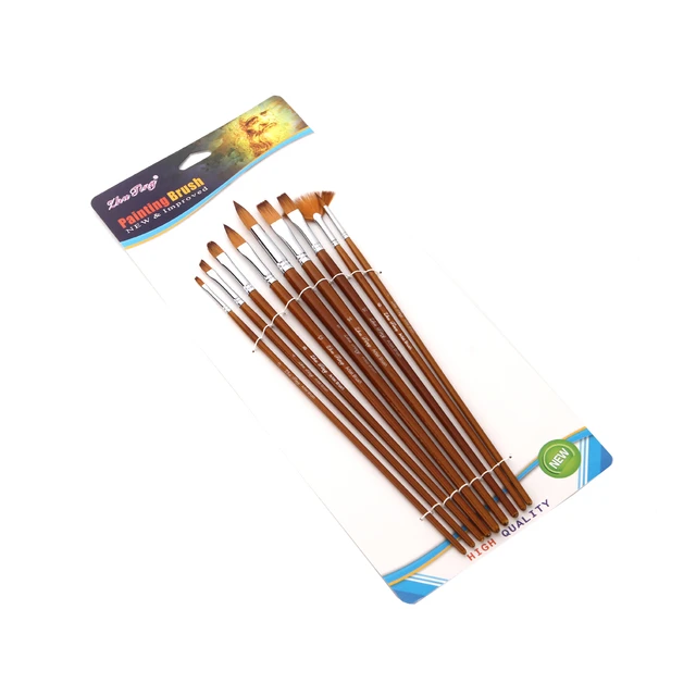 Cheap 9pcs Professional Paint Brushes Set Multipurpose Paintbrush Nylon  Hair Wooden Handle for Acrylic