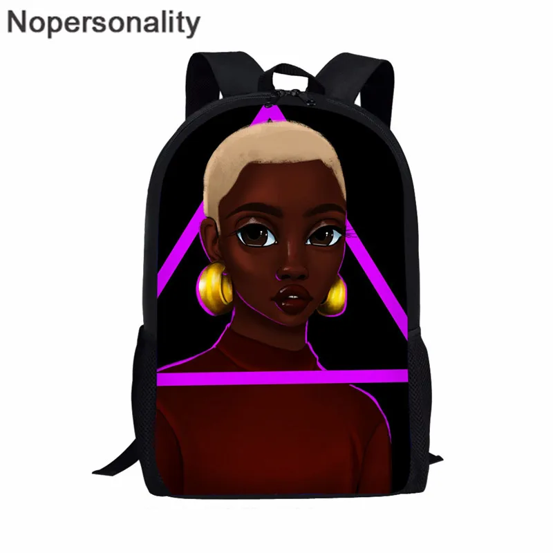 Nopersonality черный рюкзак для девочек в африканском стиле комплект школьных сумок для Детские рюкзаки Melanin женская сумка рюкзак Mochila - Цвет: Z5251C