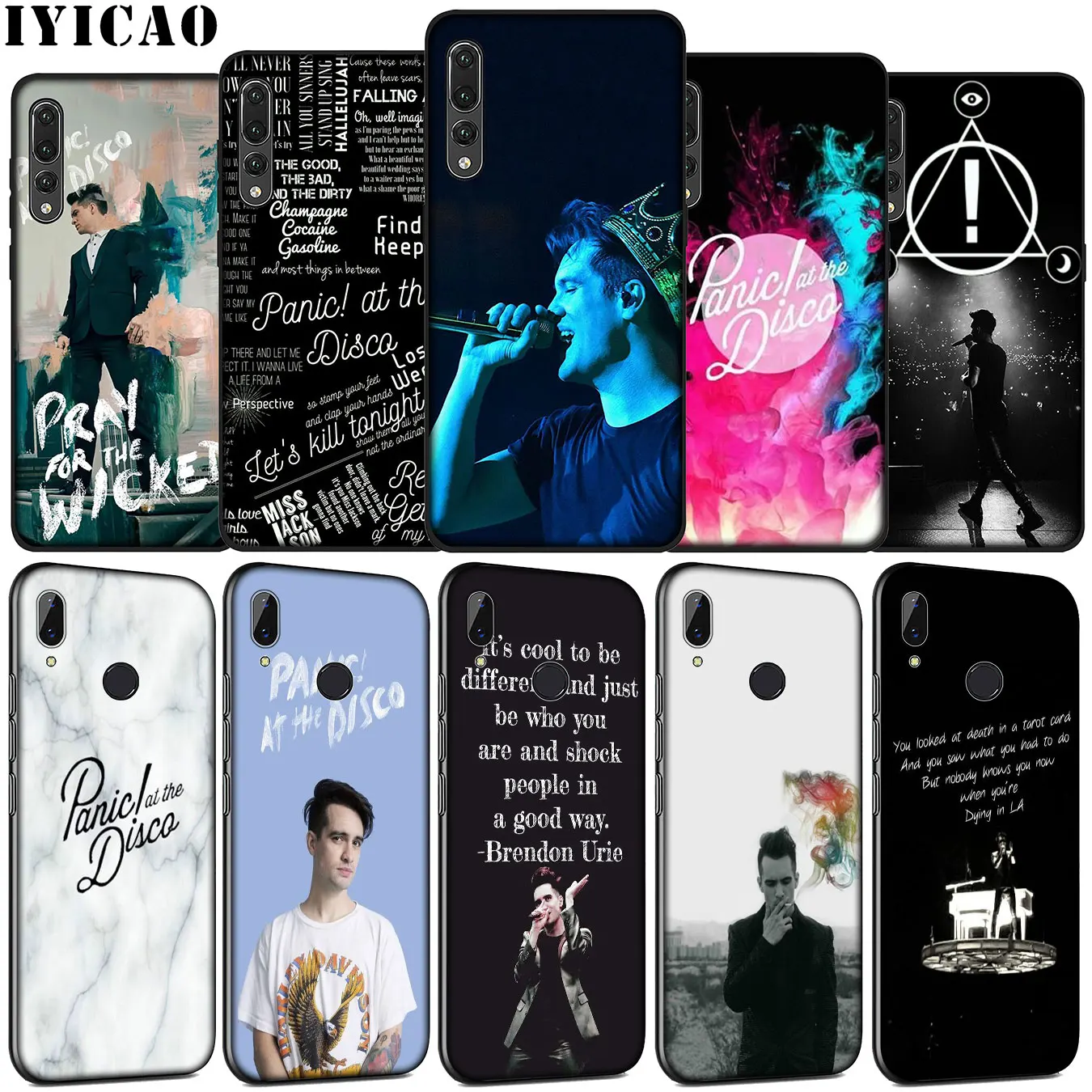 IYICAO Panic At The Disco Hot Soft Silicone Case for Huawei P30 P20 Pro P10 P9 Lite Mini 2017 2016 Black Cover P Smart Z 2019 | Мобильные
