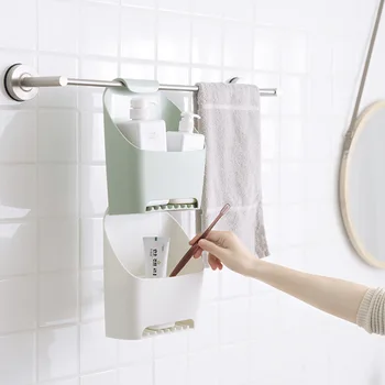 

Stackable bathroom storage box, drain-free perforated toilet rack, towel rack, hanging rack, bathroom storage finishing tool
