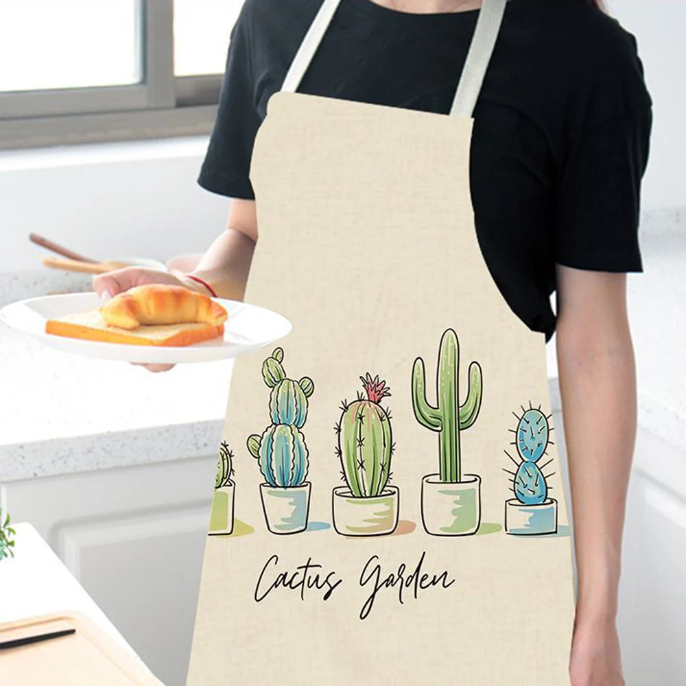 Silstar Tex Cactus Succulents Cosmetic Aprons Potted Plants Work Apron For Restaurant Cooking Baking Women and Men