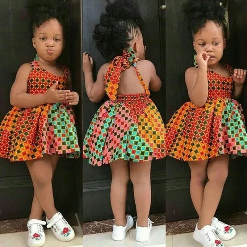 Vestidos africanos de verano con estampado para niña, peleles con Dashiki ropa Africana Riche Ankara, regalo para niño|Ropa -