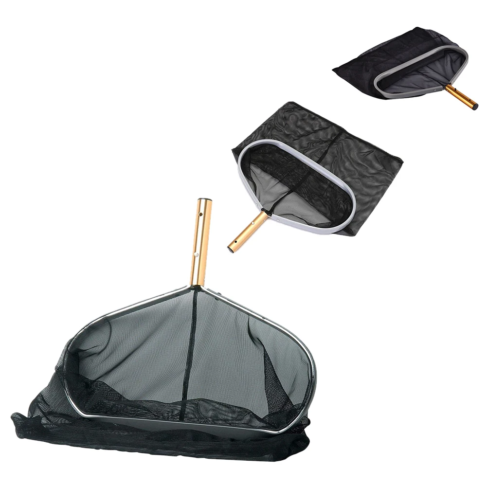 Прочный черный портативный алюминиевый каркас практичные грабли для листьев легкий плавательный бассейн Профессиональный сачок для чистки тонкой сетки инструмент для спа