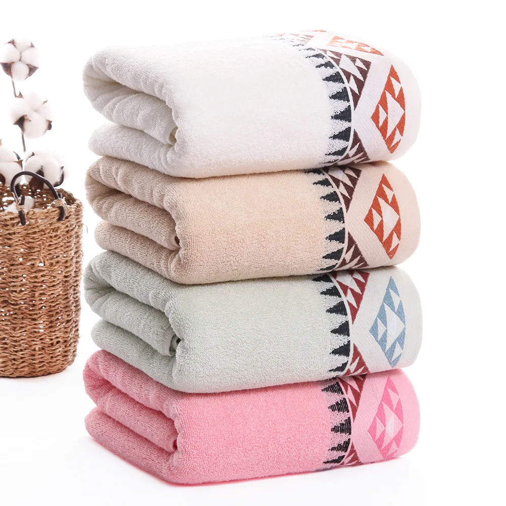 

32-Strand Cotton Padded Indiana Geometric 100% Cotton Bath Towel Gift Logo Custom Absorbent Bath Towel