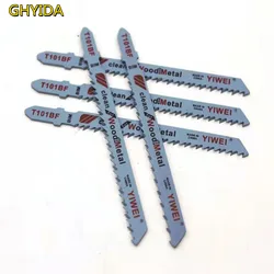 HGYIDA 100 Pcs T101DF Bi-metal T-Shank Jigsaw Blades Cutting Tool Clean For Hardwoodwood saw