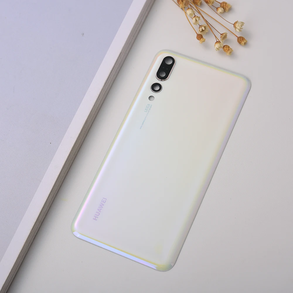 Original HUAWEI P20 Pro P 20 Battery Cover Rear Glass Door Housing For Huawei P20Pro Battery Cover With Camera Lens Frame + Logo 