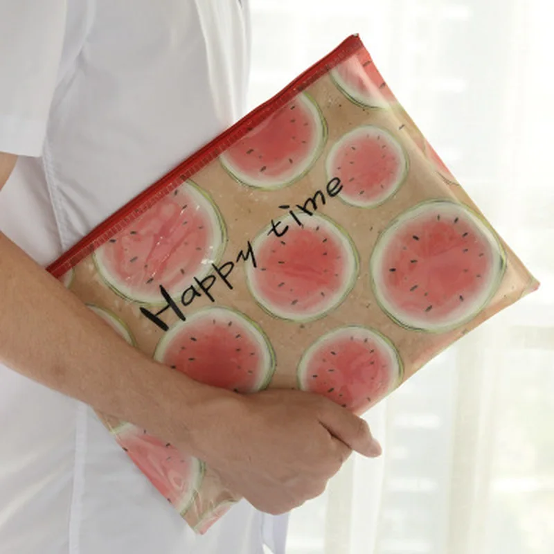 

File Folder A4 Transparent Zipper File Bag A5 Large Capacity Female Student with Stationery Storage Bag File Test Paper Folder