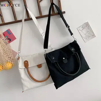 

Fashion Simple Large Capacity Crossbody Bag Folding Portable Canvas Shoulder Pouch Bags For Women 2020