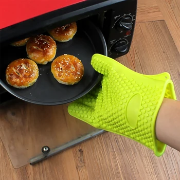 

Silicone Kitchen Grilling Gloves Oven Mitts Heat Barbecue Potholder Non-slip Cooking BBQ Grill Glove Baking Glove 2020