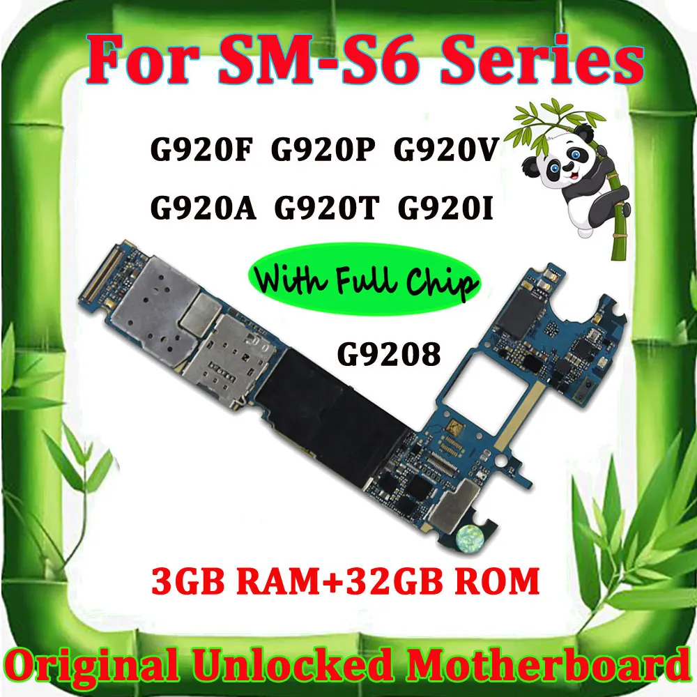 

Original Motherboard For Samsung Galaxy S6 G920F 32/64GB G920A G920I G920P G920T G920V Unlocked Mainboard Logic Mother Board OS