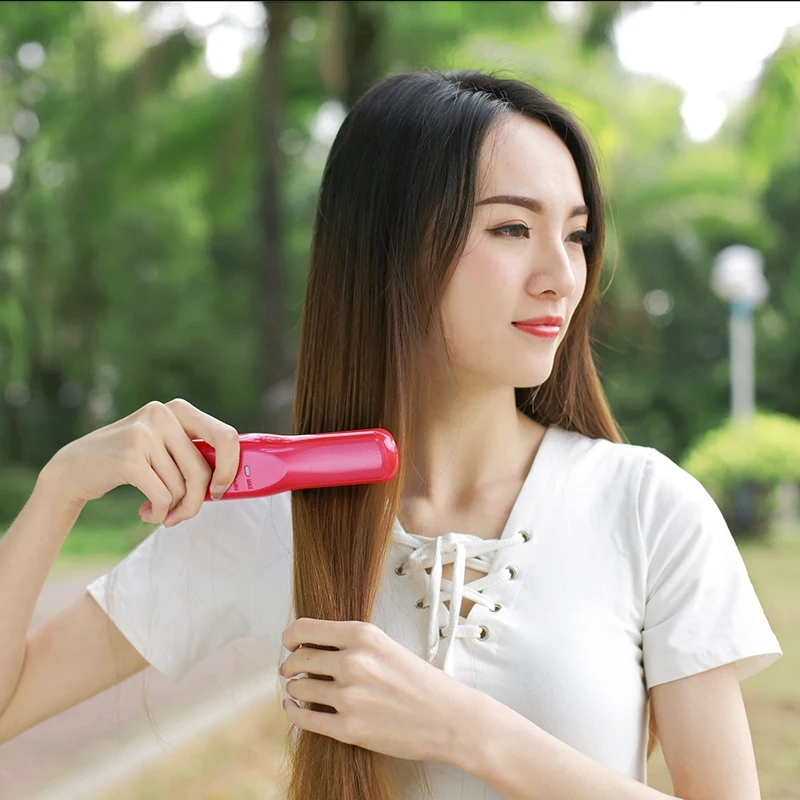  Ceramic Electric Straight Comb Wireless Heat Resistant Hairdressing Comb Portable Anion Straight Ha