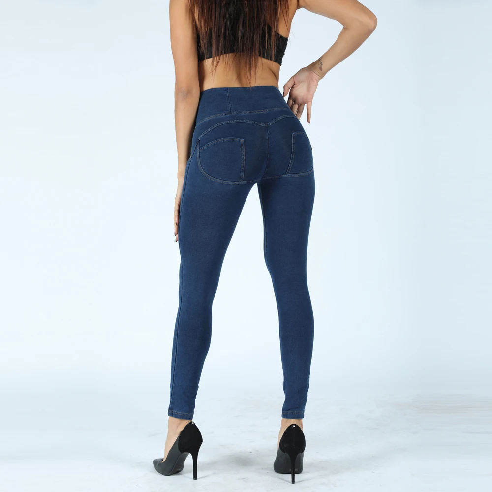 Melody/супероблегающие брюки с завышенной талией из темно-Джерси; джинсовые джинсы черного цвета