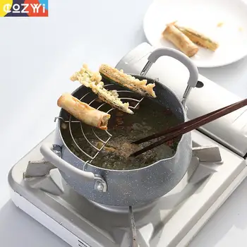 

Japanese Frying Pan Large Capacity Non Stick Medical Stone Portable Outdoor Grill Pan With Oil Filter Bracket