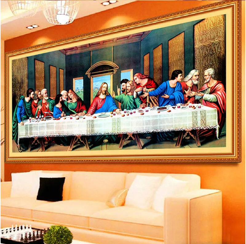 

Decorative paintin 5D Diamond Painting Christ Last Supper Cross Rust Living Room Full Full Diamond Master Jesus Mosaic Wholesale