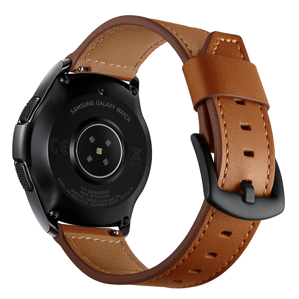 Ремешок из коровьей кожи для samsung galaxy watch 46 мм 42 мм Высококачественный сменный кожаный ремень для часов 20 мм 22 мм