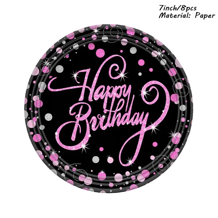 Йориу Baby Shower девочка одноразовая посуда для вечеринки тарелка бумажные соломинки с днем рождения украшения для вечеринки дети взрослые Babyshower - Цвет: 7inch Plates 8pcs