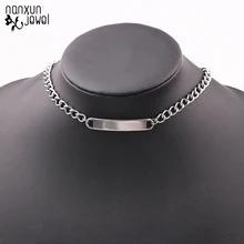 Звеньевая цепочка колье квадратная подвеска Короткое женское