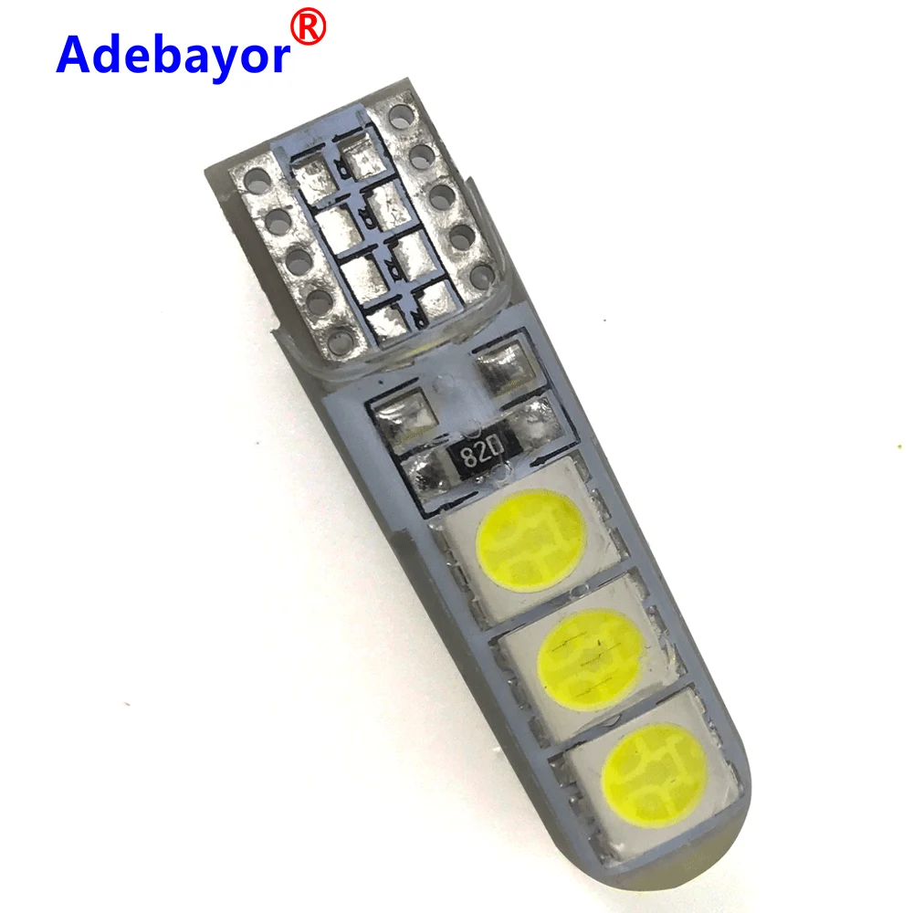 

100pcs T10 5050 6 LED Car Canbus Light W5W 5050 6LED Ice Blue Canbus No Error Width Light Lamp Bulb Super Bright