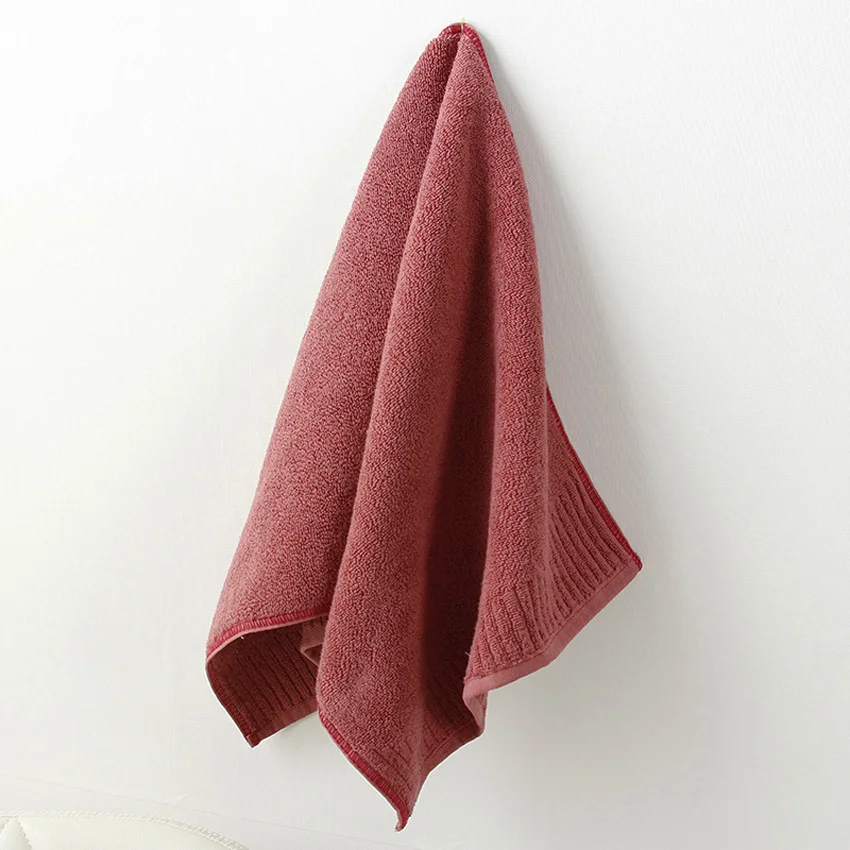 Wine Red Толстое Большое банное полотенце, Хлопковое полотенце для лица, набор для душа, однотонное домашнее банное полотенце для ванной, отеля для взрослых и детей, Toalha de banho servitte de bain - Цвет: Wine Red