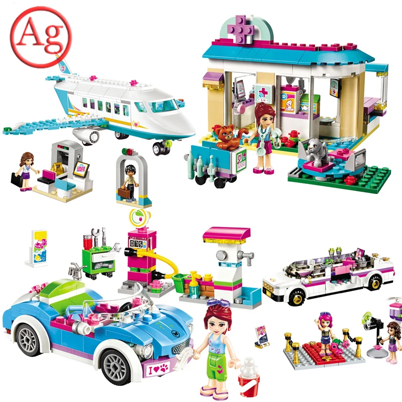 

Girl Friends Toys Heartlake Private Jet Mia Roadster House Car Building Block Compatible Legoed Princess Livi Olivia Limo Bricks