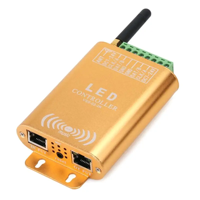 Wifi Соединительный контроллер SPI, 2048 пикселей светодиодный цифровой адресный контроллер, dream color регулятор линейного светильника с micphone
