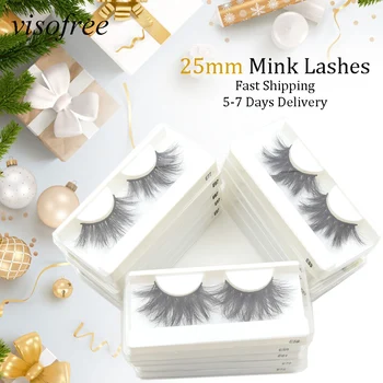 

visofree lashes mink 25mm wholesale eyelashes set 3D Mink Lashes Bulk fluffy Dramatic False Eyelashes Extension Vendor Makeup