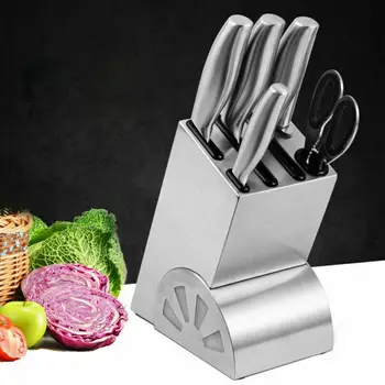 

Universal Knife Block Set Stainless Steel Kitchen Sharpening Holder Rack Kitchen Knife Chopper Scissors Storage Organizer