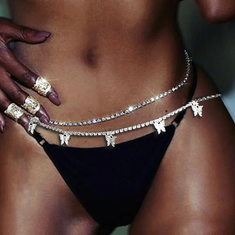 Цепочка с подвеской-бабочкой Женская модное Ювелирное Украшение для талии