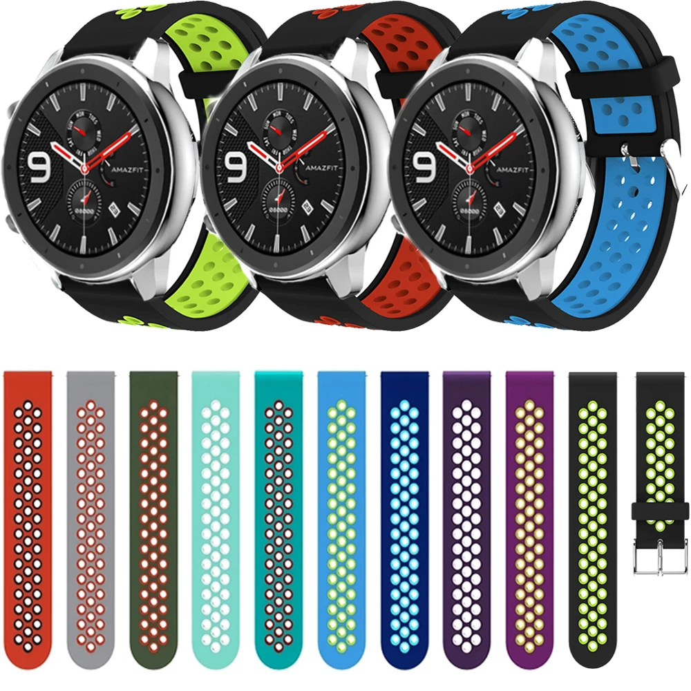 22 мм силиконовый ремешок для Amazfit GTR 47 мм ремешок для Galaxy Watch 46 мм/samsung gear S3 Frontier ремешок для huawei Watch GT 2