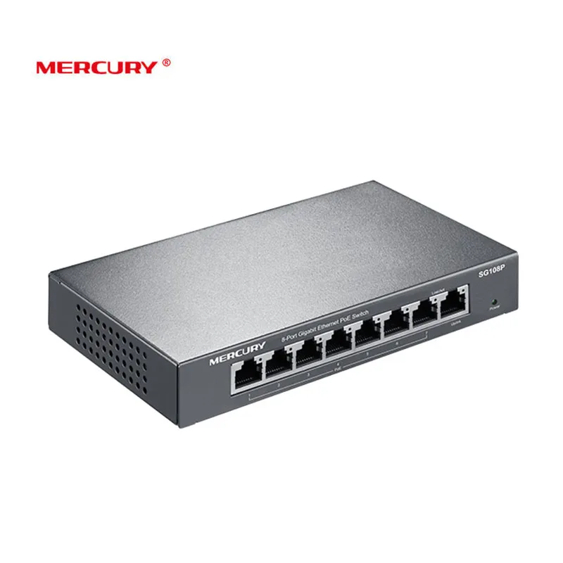 Mercury камер Мгновенной Печати Mini 8 Порты и разъёмы коммутатор gigabit POE Стандартный питания POE 10/100/1000 Мбит/с настольный коммутатор концентратор сетевой полный/полудуплекс(SG108P