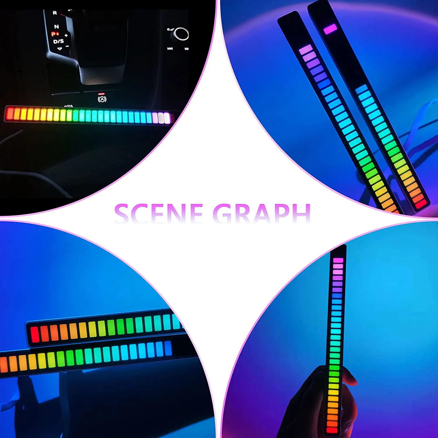 LED Light RGB Sound Control Lights App Control Music Rhythm Colorful Pickup LAMP DJ Disco Car TV computer desktop Decora Lights