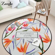 Zeegle чернил живопись стиль красный лист живопись Гостиная круглый ковер пол ковер для спальни нескользящий диван стул коврики