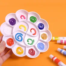 Палитра цветов сливы, палитра для пигментов, тарелка для воды, тарелка для воды, цветная тарелка, картина маслом, Национальная живопись, круглая, большая